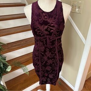 Free People Burnout Babe Velvet Bodycon Dress M Festival Party Club Mini Stretch